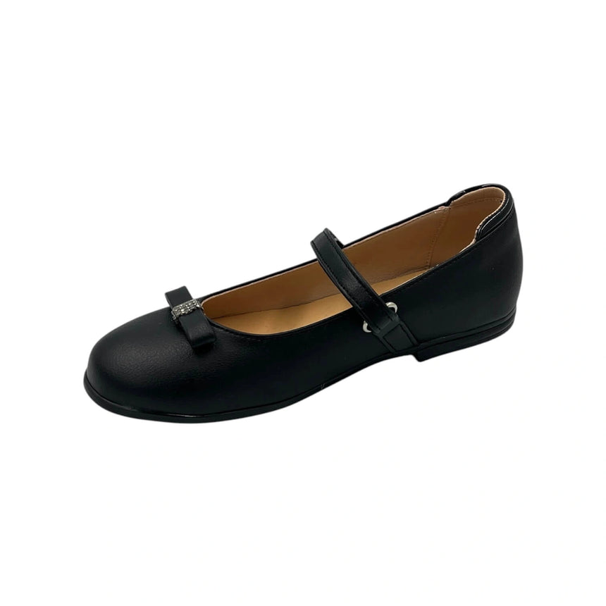 Bonito μπαρέτα μαύρη ματ κορίτσι με velcro 1226-04black