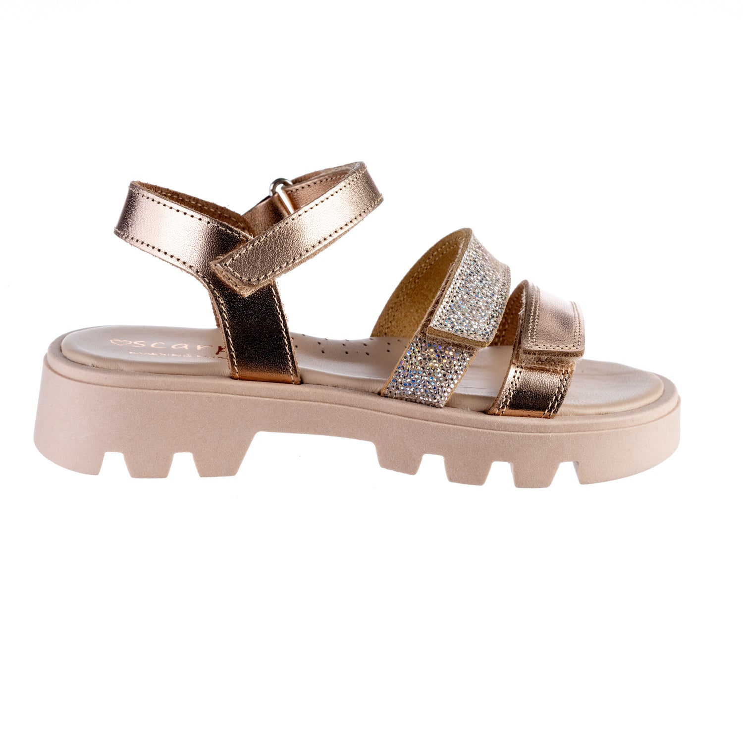 bonito AK25-41  πεδιλο δερματινο με ανατομικο πελμα χαλκος