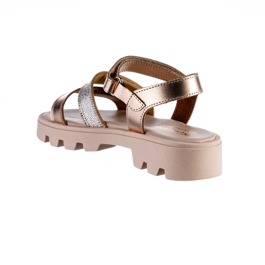 bonito AK25-41  πεδιλο δερματινο με ανατομικο πελμα χαλκος