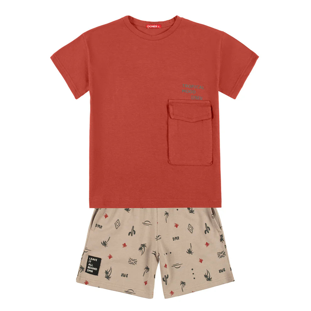 Domer 4371 boy's set, brick red