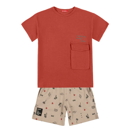 Domer 4371 boy's set, brick red