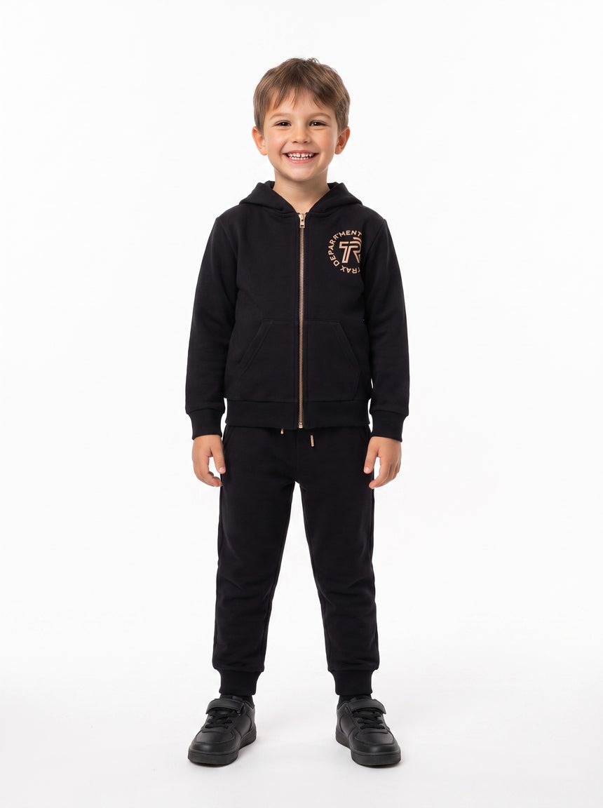 Trax φόρμα Σετ παντελόνι/ζακέτα αγόρι μαύρο 50844-2