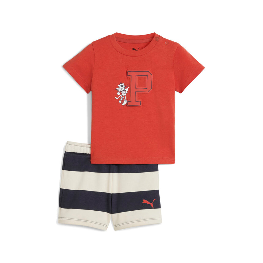 Puma Tee & Shorts Set 630986 15 red fire