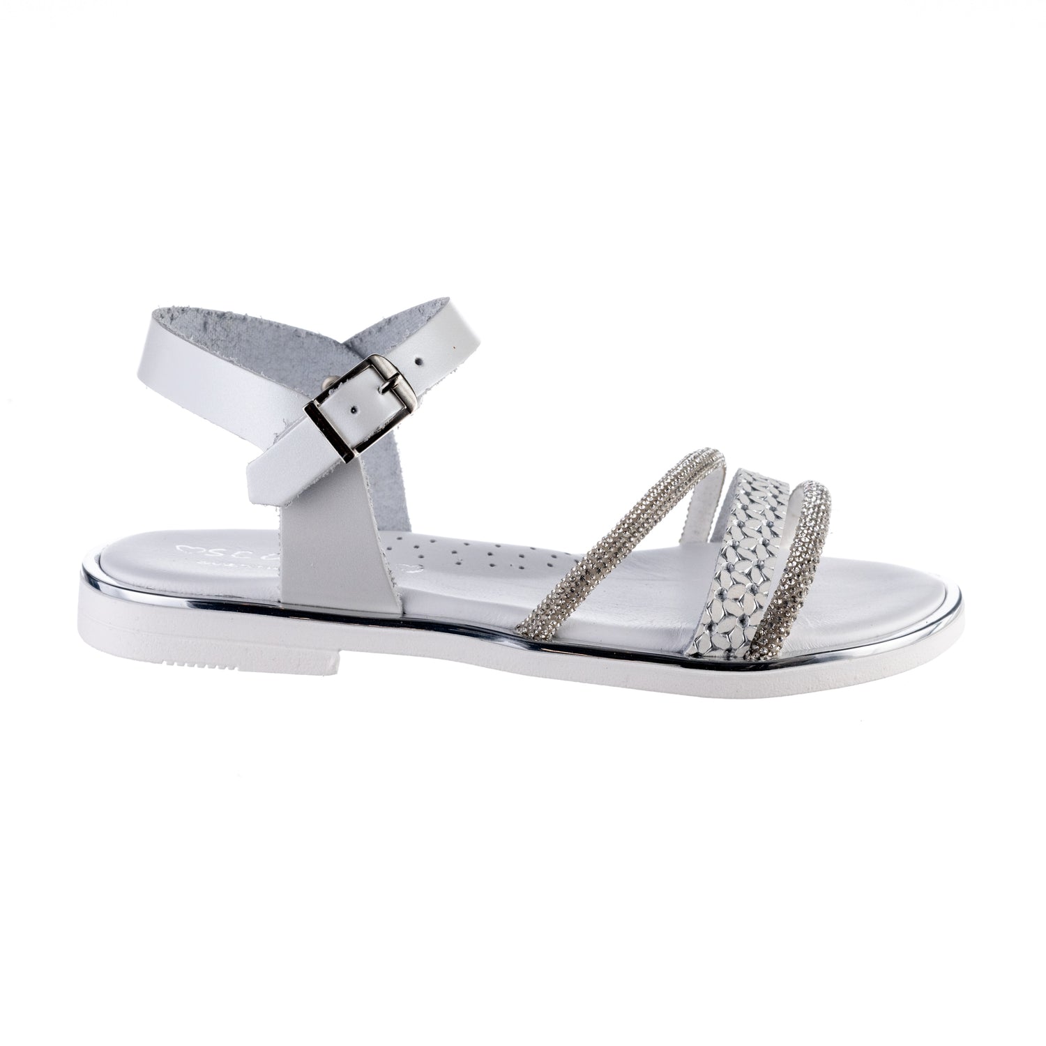 Bonito πεδιλο ΑΚ25-66 δερματινο με ανατομικο πελμα περλε/ματ made in greece