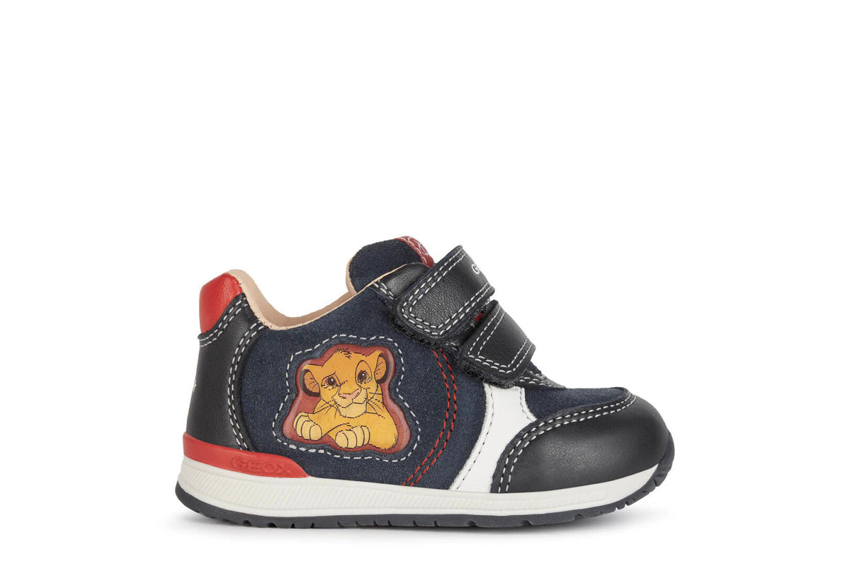 Scarpe Geox B RISHON B. C. – Nappa E Scamosciato Blu Navy/rosso, Prime Passeggiate, Suola Traspirante E Antishock, Chiusura A Strap