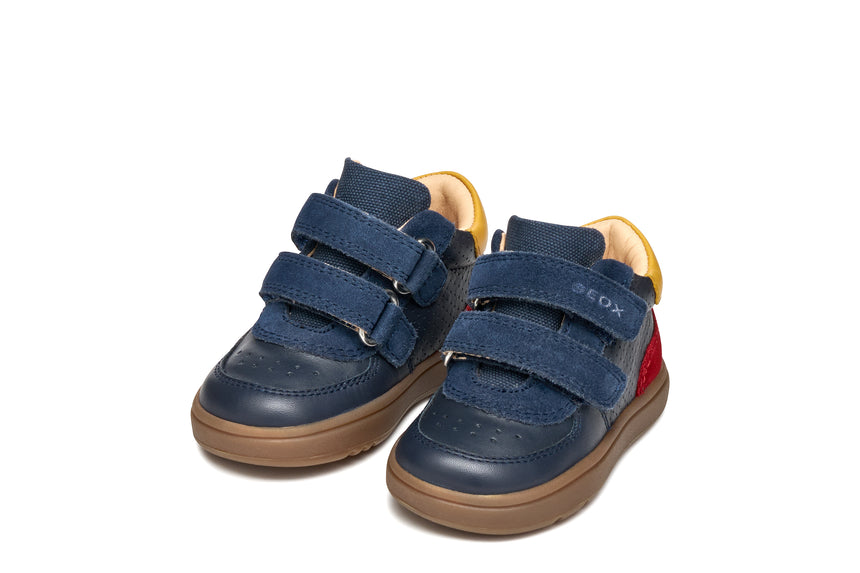 Geox B Biglia Δερμάτινα Παιδικά Μποτάκια με Σκρατς Navy Μπλε b554da08522c0735