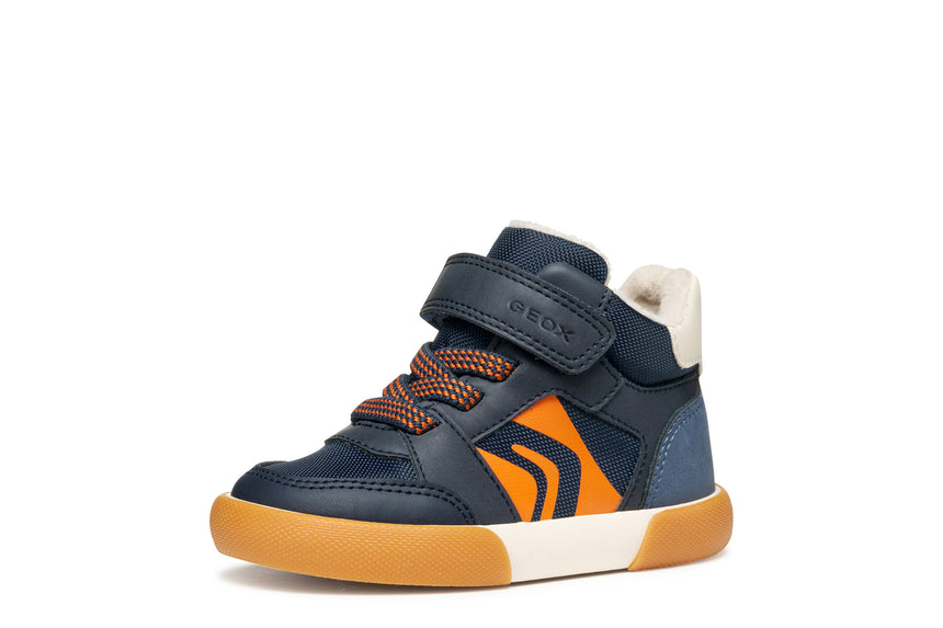 GEOX B561NA0MEFUC4218 B Gisli Παιδικά Sneakers High με Σκρατς Navy Μπλε