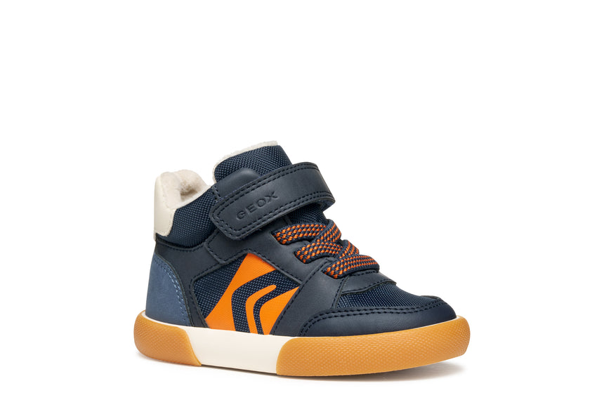 GEOX B561NA0MEFUC4218 B Gisli Παιδικά Sneakers High με Σκρατς Navy Μπλε
