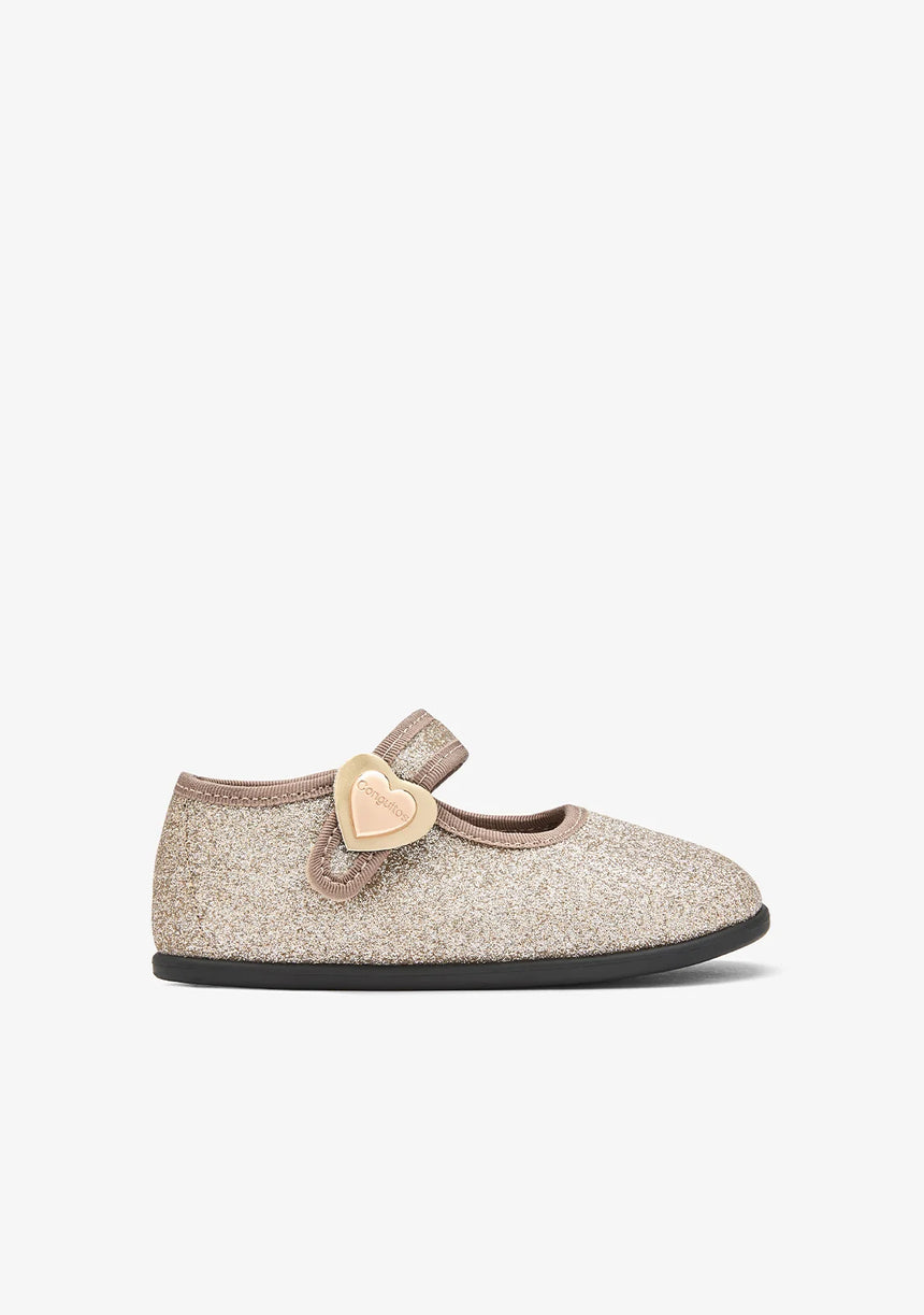 Conguitos μπαλαρίνες Gold Glitter Barefoot Mary Janes cosh314003-gold