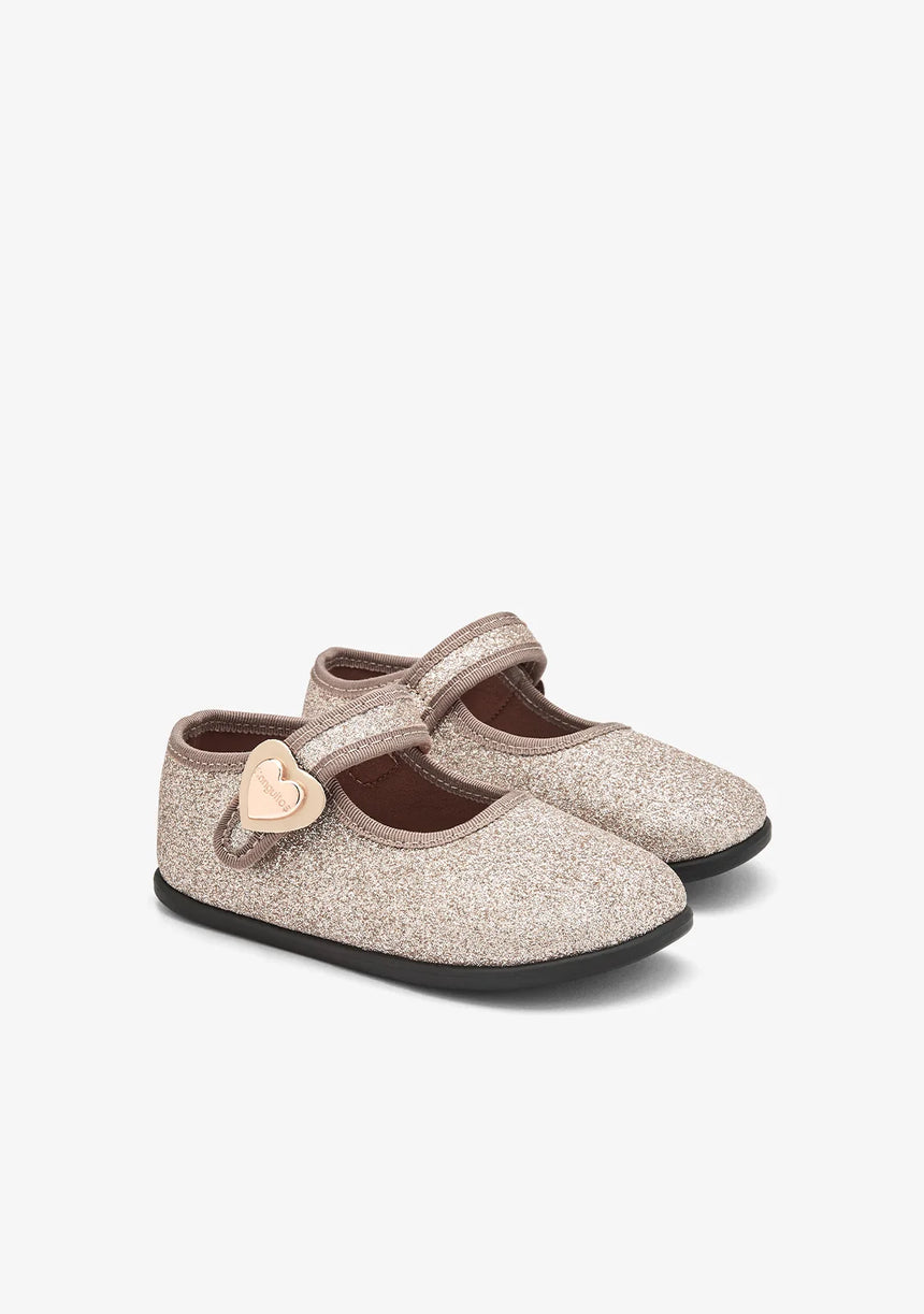 Conguitos μπαλαρίνες Gold Glitter Barefoot Με Βελκρο OSSH165003-GOLD