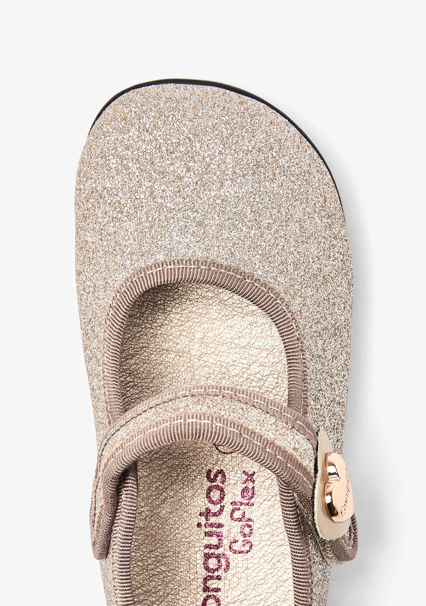 Conguitos μπαλαρίνες Gold Glitter Barefoot Με Βελκρο OSSH165003-GOLD