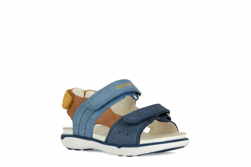 Geox B S.Delhi B.B-Wax.Lea+Suede Blue/lt Brown