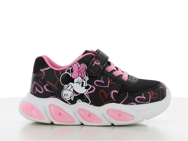 Disney Παιδικά Sneakers Ανατομικά με Σκρατς & Φωτάκια Μαύρα DM011379
