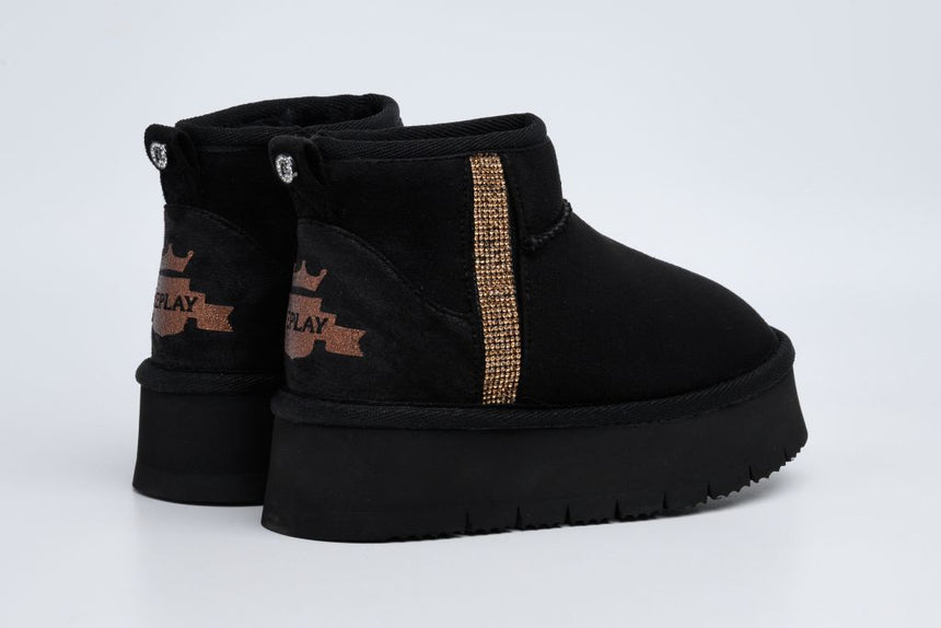 REPLAY JF250002T-003 Παιδικά Μποτάκια Μαύρα με γούνα εσωτερικά