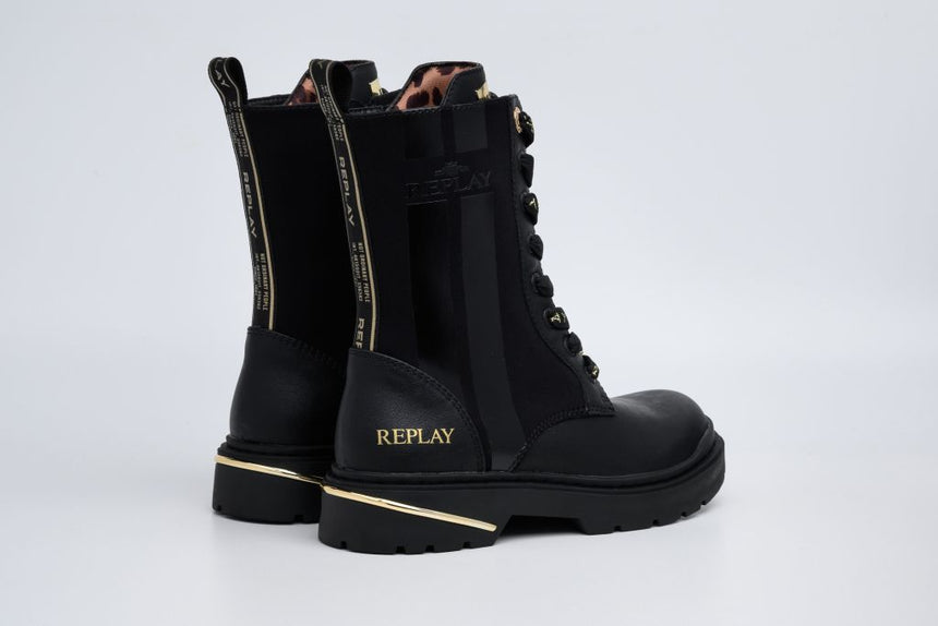 REPLAY JL170041S-0003 black Παιδικά Μποτάκια Μαύρα