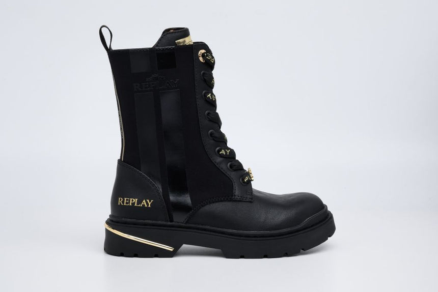 REPLAY JL170041S-0003 black Παιδικά Μποτάκια Μαύρα