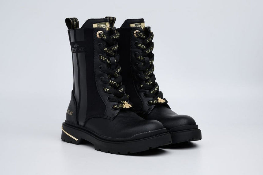 REPLAY JL170041S-0003 black Παιδικά Μποτάκια Μαύρα