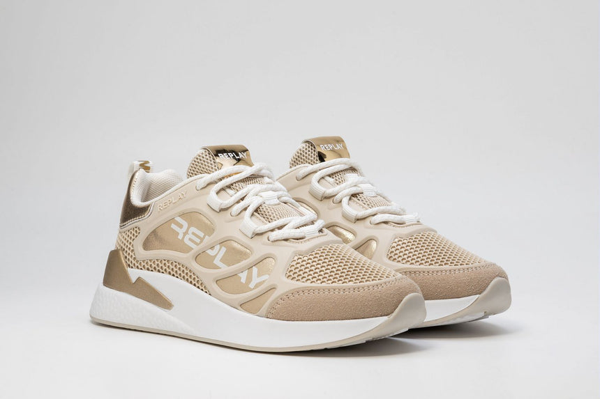 Replay Sneakers Maze Jr 8 Js540011s 2576-Lt Beige Gold