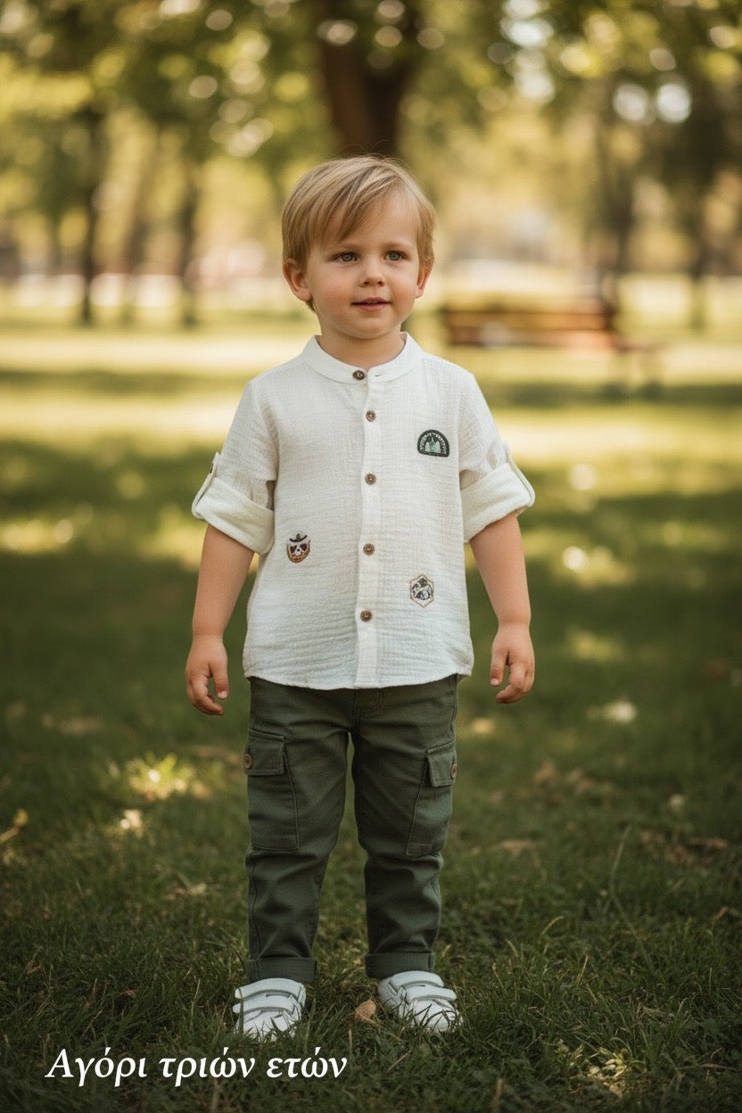 Restart for Kids Παιδικό Σετ 2 Τεμαχίων Πουκάμισο & Παντελόνι για Αγόρι 26-11102