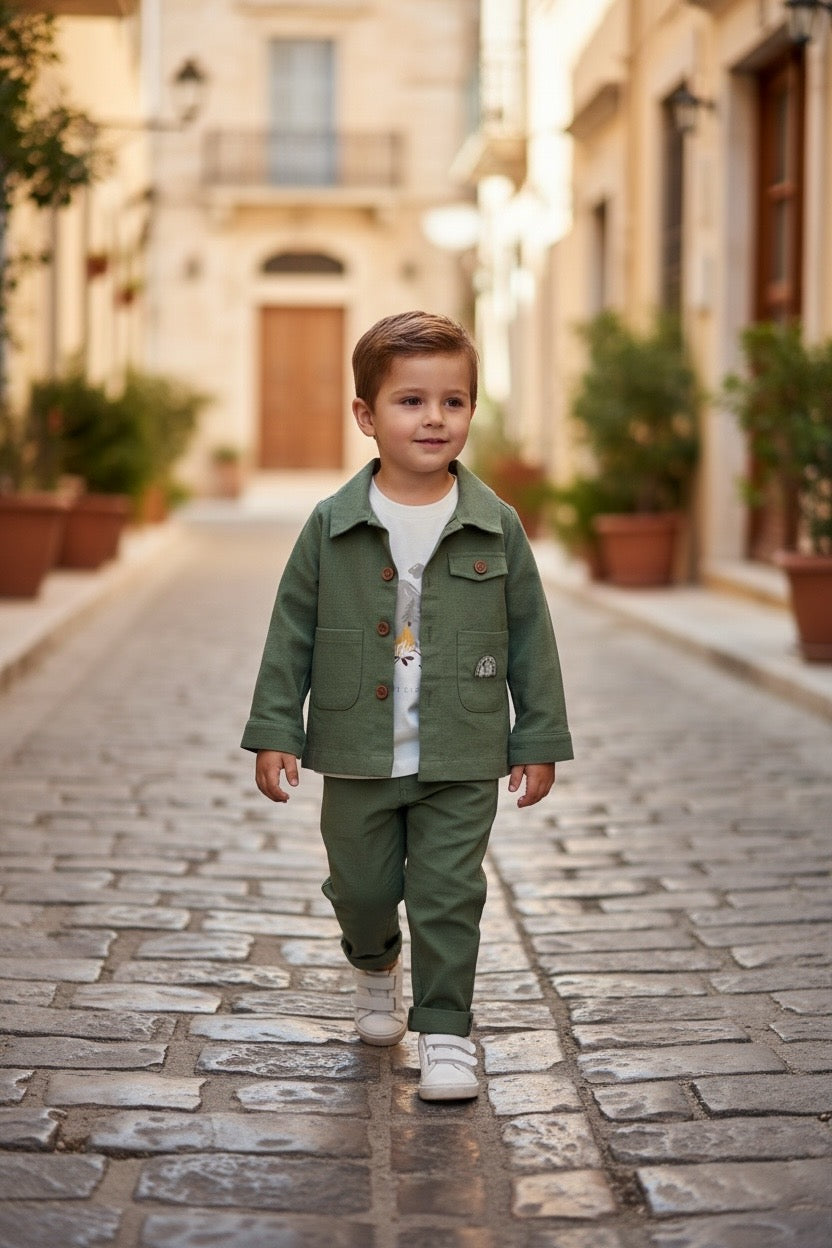 Restart for Kids Παιδικό Σετ 3 Τεμαχίων Πουκάμισο, Μπλούζα & Βερμούδα για Αγόρι 26-11103