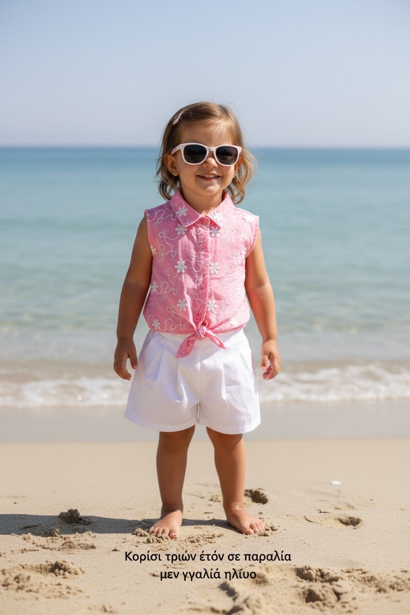 Restart for Kids Παιδικό Σετ Πουκάμισο & Σορτς για Κορίτσι 26-10959
