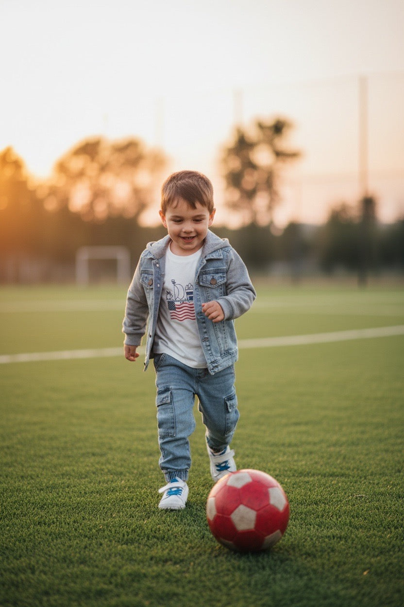 Restart for Kids Παιδικό Σετ 3τμχ μπλούζα βερμούδα μπουφάν αγόρι 26-11248