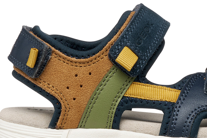 Geox πεδιλο για αγορι navy ochre J35ava 01522 cf42q