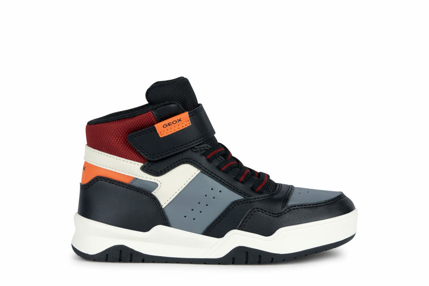 Geox Αθλητικο Ημιμποτο J Perth B.F-Tumb.Gbk+Nylon Black/Orange