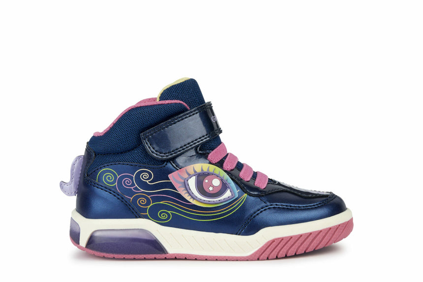 Geox Μποτακια J Inek G.B-Pear.Syn+Gli.Tex Navy/Multicolor