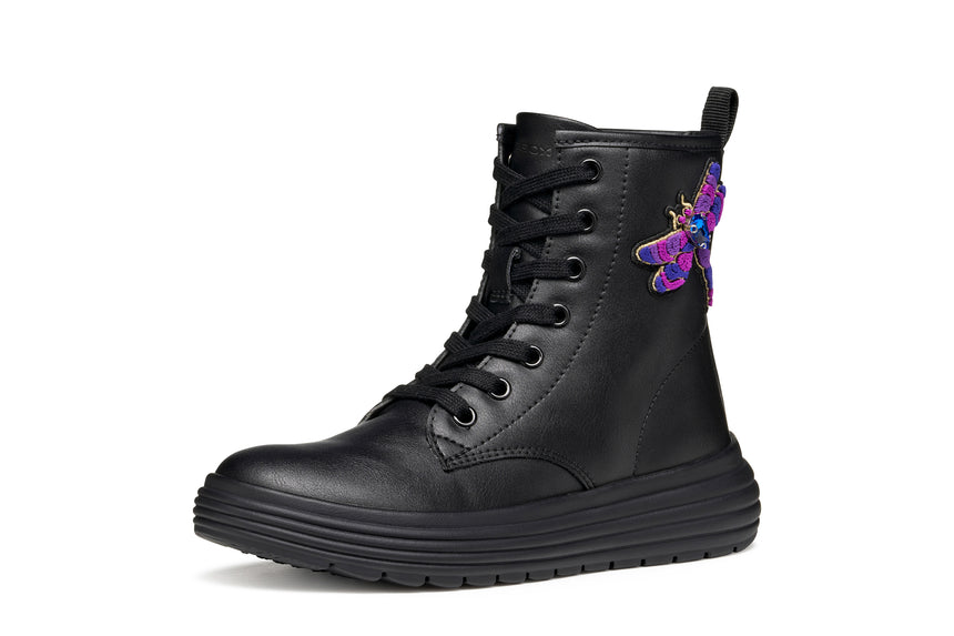 GEOX J46ETD000BCC9997 Phaolae Kids' Ankle Boots with Zipper Black