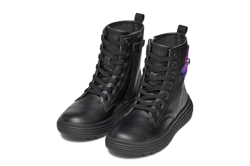 GEOX J46ETD000BCC9997 Phaolae Kids' Ankle Boots with Zipper Black