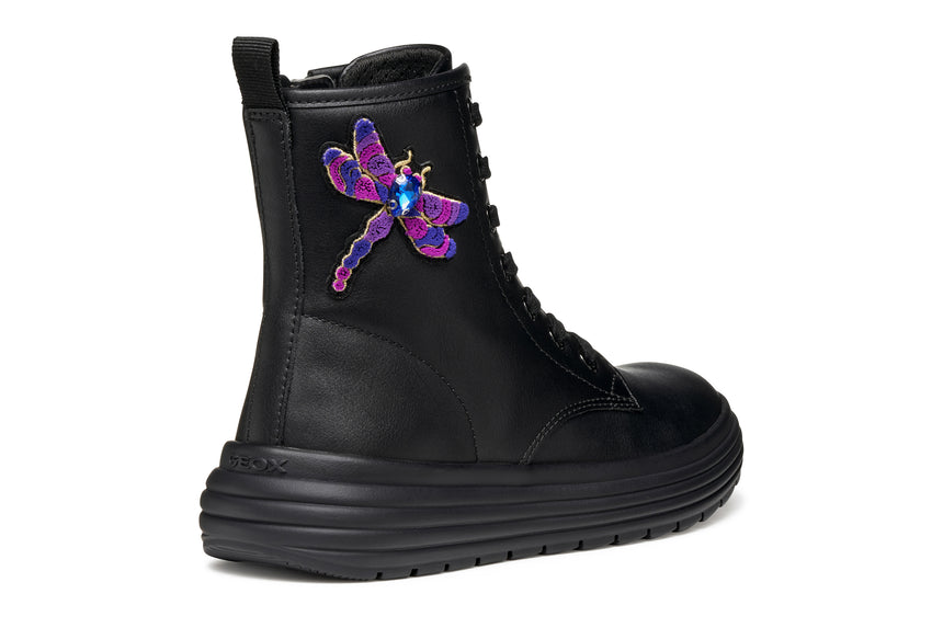 GEOX J46ETD000BCC9997 Phaolae Kids' Ankle Boots with Zipper Black