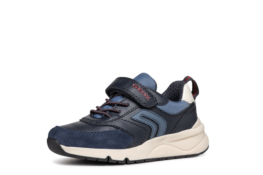 GEOX J46H0D054FUC4244 Rooner Παιδικά Sneakers με Σκρατς Μπλε