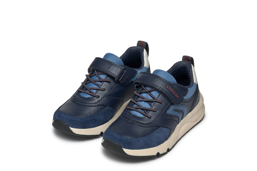 GEOX J46H0D054FUC4244 Rooner Παιδικά Sneakers με Σκρατς Μπλε