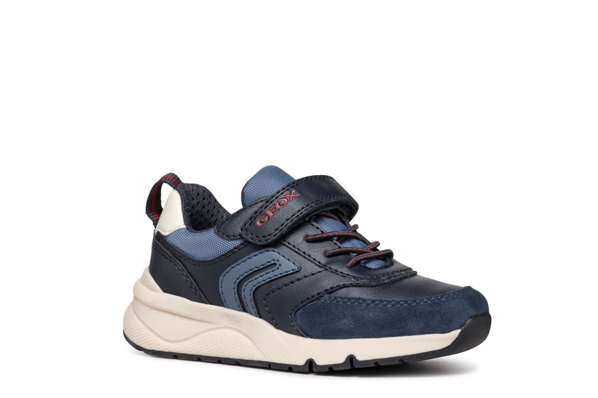 GEOX J46H0D054FUC4244 Rooner Παιδικά Sneakers με Σκρατς Μπλε