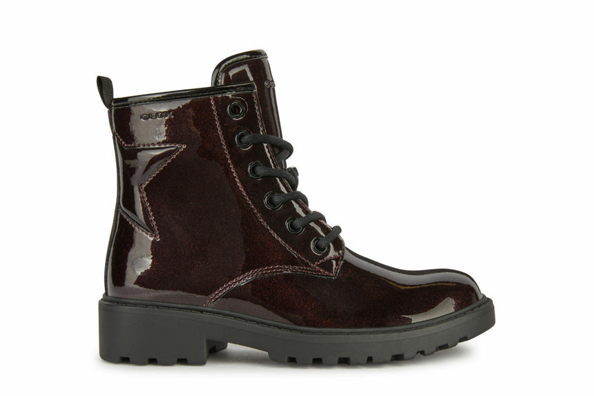 Geox Αρβυλακι J Casey G.G-Glit.Synt.Pat Burgundy/Black