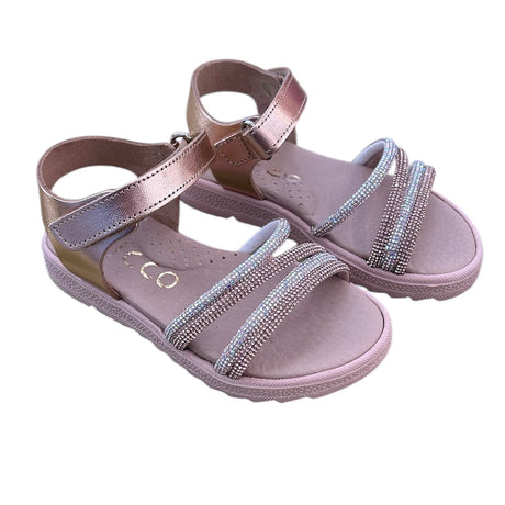 Ricco A30266P1 leather sandal copper silver