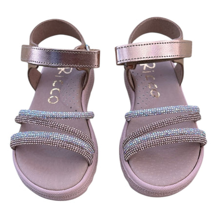 Ricco A30266P1 leather sandal copper silver