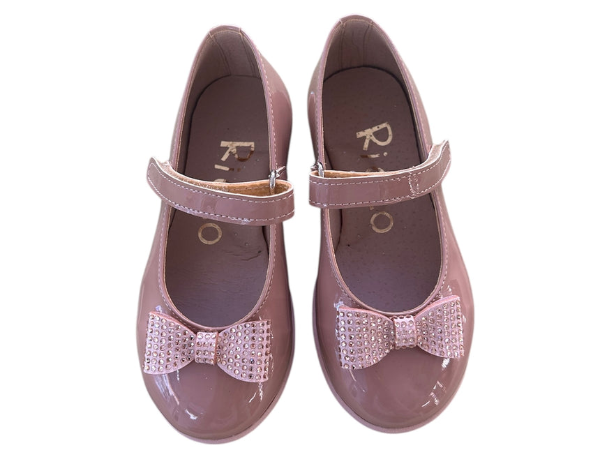 ricco 1824 μπαρετα με velcro nude λουστρινη