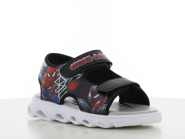 Spiderman πεδιλο με φωτακια και velcro μπλε μαυρο sp014995