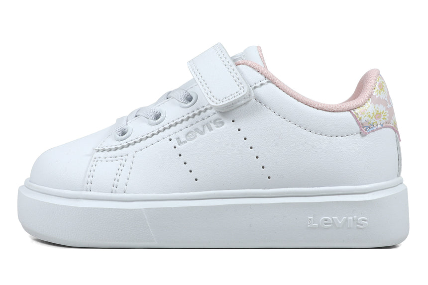Levi's Παιδικά Sneakers Λευκά ροζ floral με velcro veve0022s