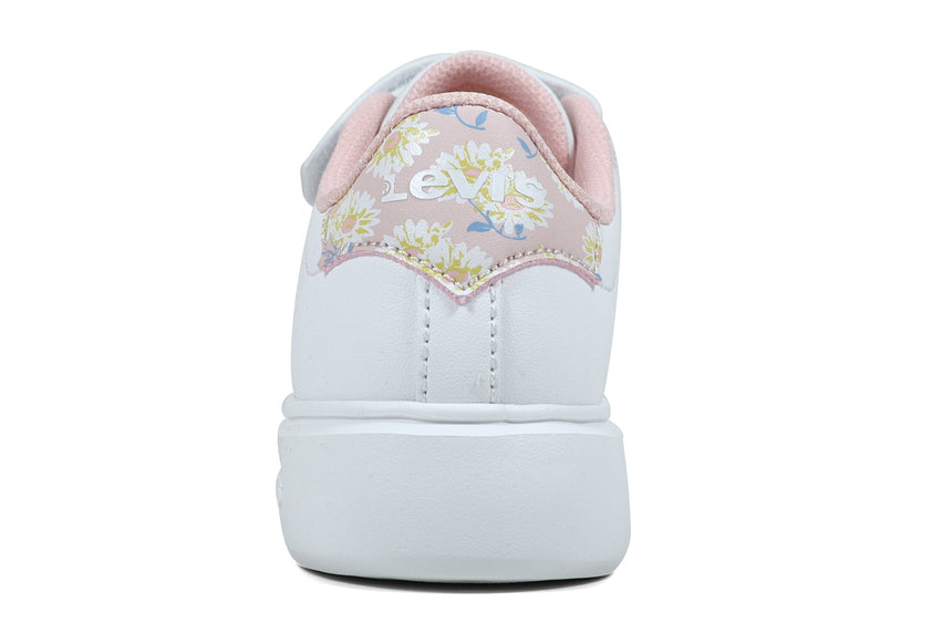 Levi's Παιδικά Sneakers Λευκά ροζ floral με velcro veve0022s