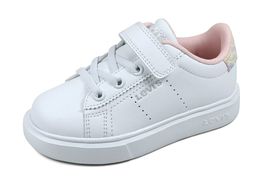 Levi's Παιδικά Sneakers Λευκά ροζ floral με velcro veve0022s
