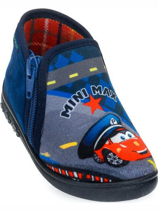 Mini*Max Παντοφλακια Δερματινα Polis Blue
