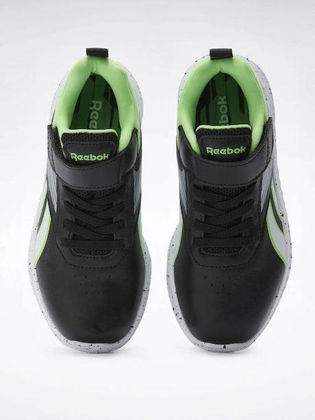 Reebok 100209194 Rush Runner Syn Elastic Lace & Top Strap black-lime-white