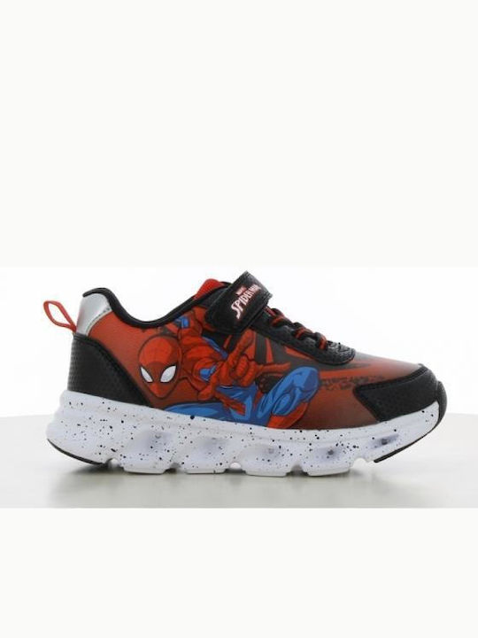 Παιδικά Sneakers Spiderman με Σκρατς & Φωτάκια Μαύρα sp015325