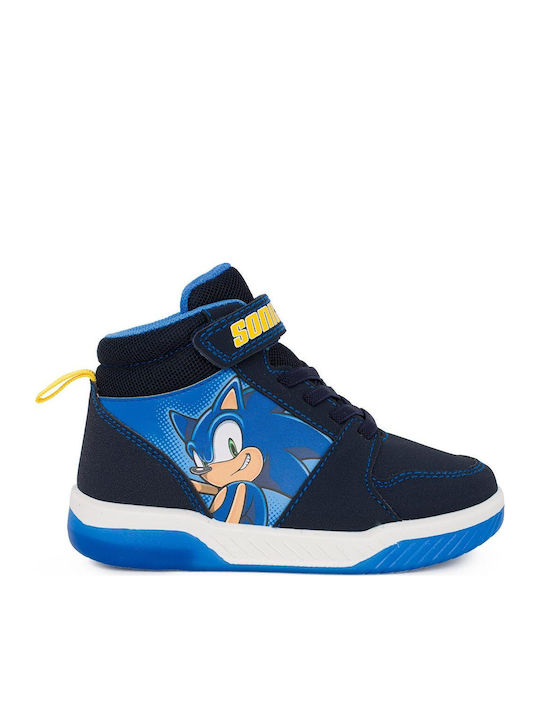 Sonic Παιδικά Sneakers High με Σκρατς & Φωτάκια Μπλε SC001565