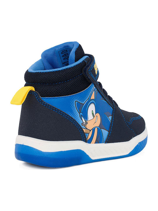 Sonic Παιδικά Sneakers High με Σκρατς & Φωτάκια Μπλε SC001565
