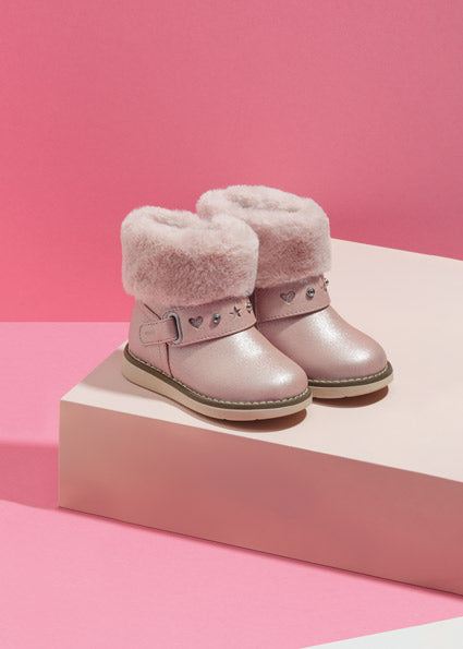 Mayoral botin forro pelo rosa