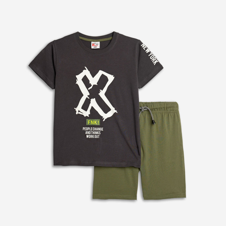 Funky for kids 125-101134-1 σετ αγορι anthracite-khaki